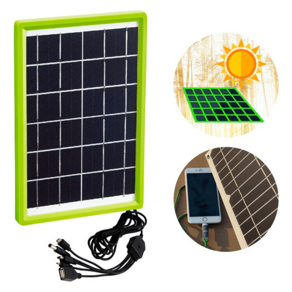 Painel Solar Portátil 6V 3W com Saída USB Carreg