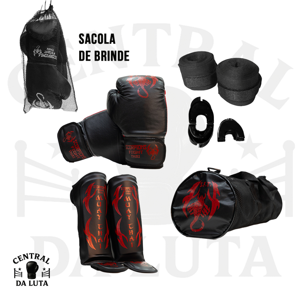 Kit Completo Treino Muay Thai / Boxe  Luva + Canel