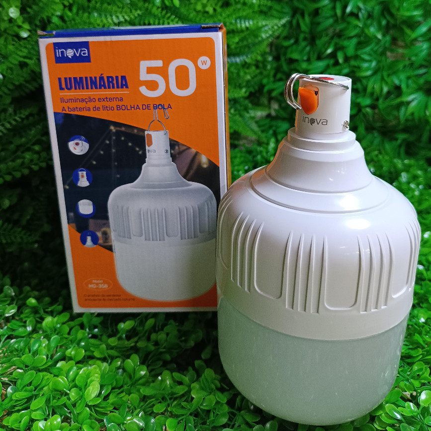 Lâmpada De Emergência Portátil Camping Led 50W 