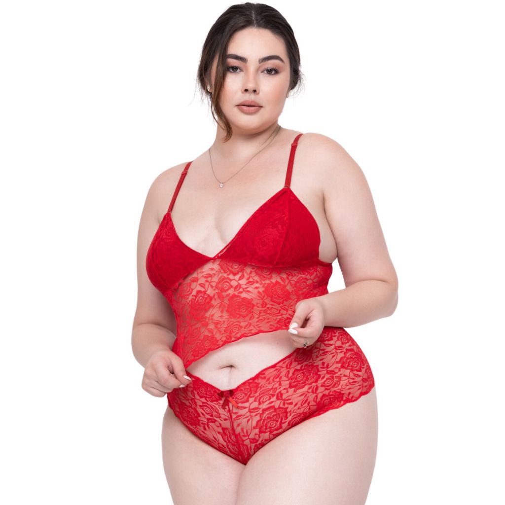 Conjunto Renda Espera Marido Sensual Plus-size Mod