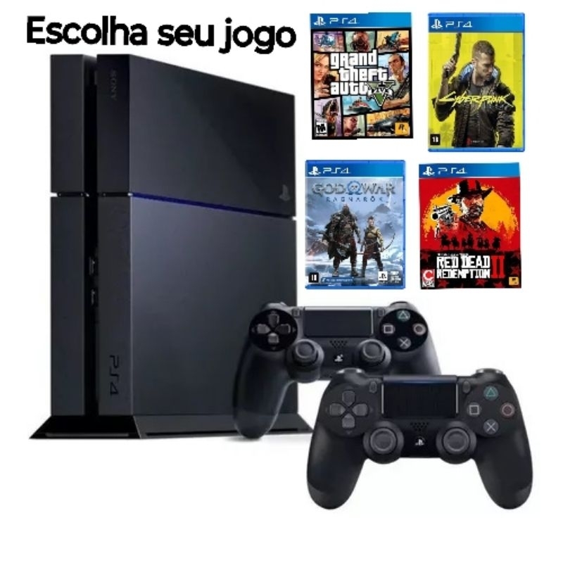 PS4 FAT 500GB/1TB + Controles + Jogos a escolha CD