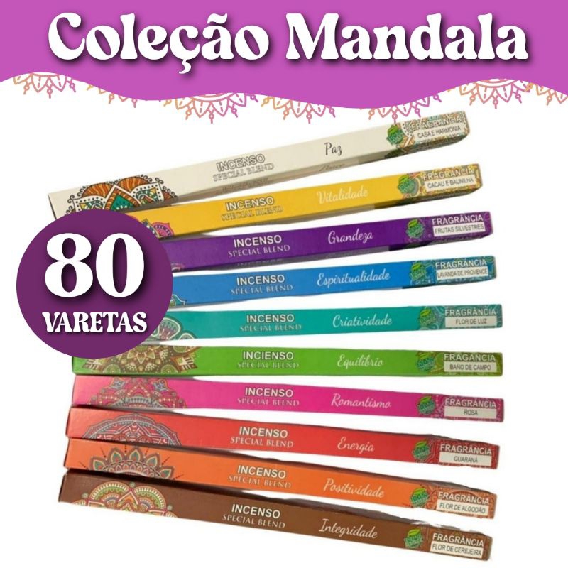 Kit Incenso Coleção Mandala / 100% Natural/ Esco