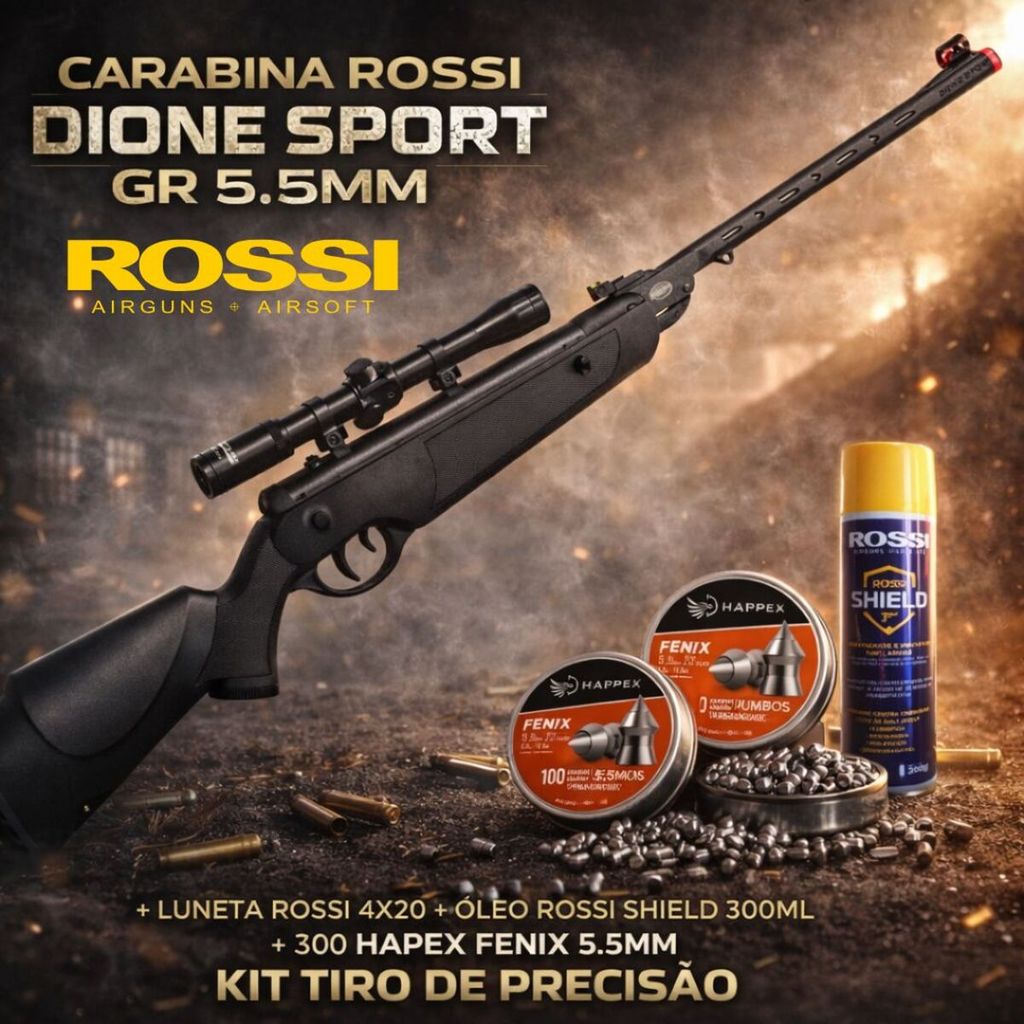 Carabina Rossi Dione Sport GR 5.5mm + Luneta Rossi