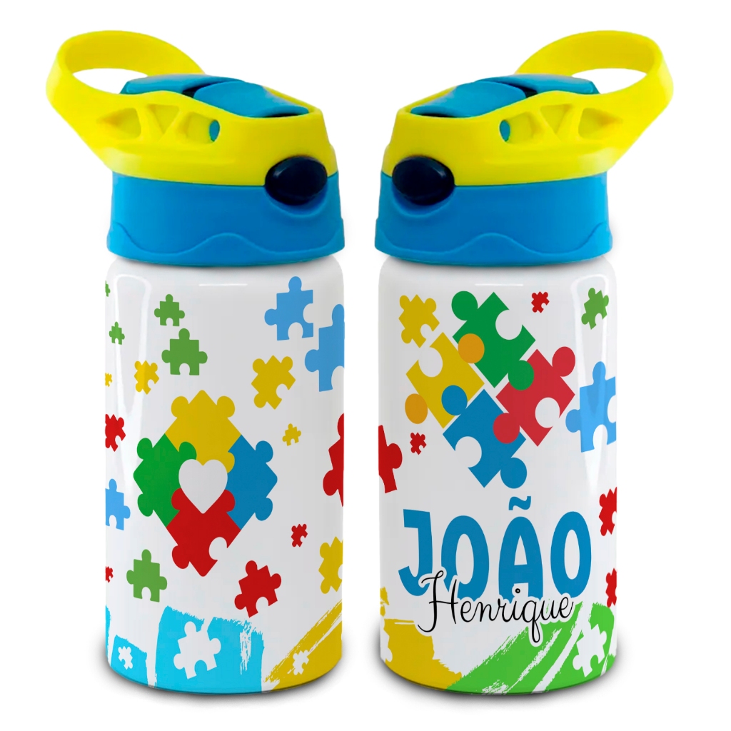 SQUEEZE GARRAFA AUTISMO PERSONALIZADO COM NOME LAN