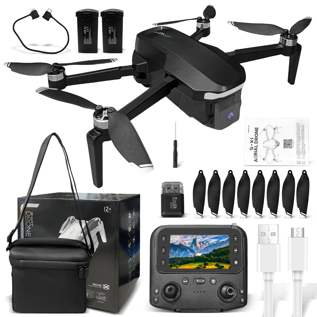 1080P 4K Drone S-X1 com GPS Inteligente, Bateria d
