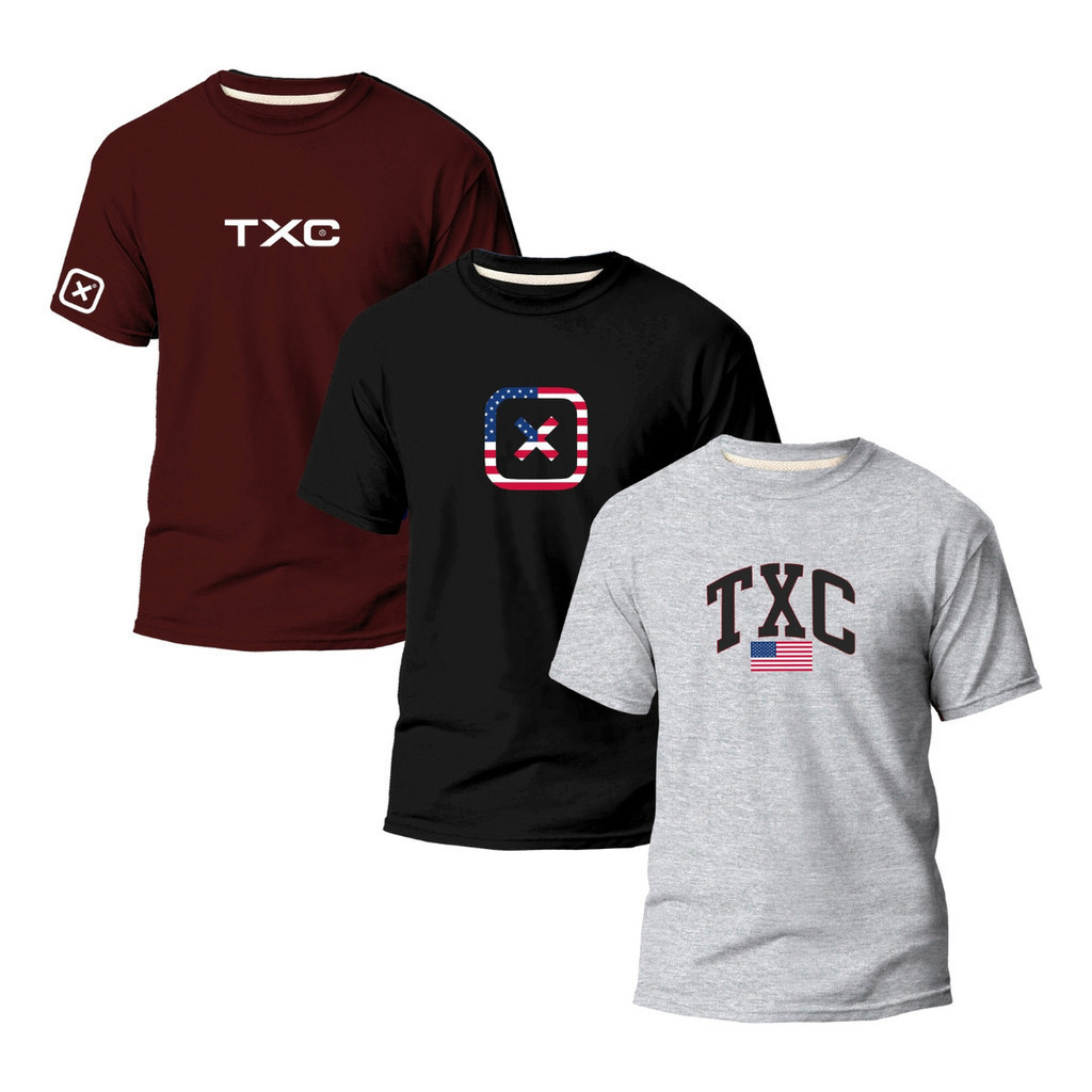 Kit 3 Camisetas Camisas Txc Masculina Camiseta Uni