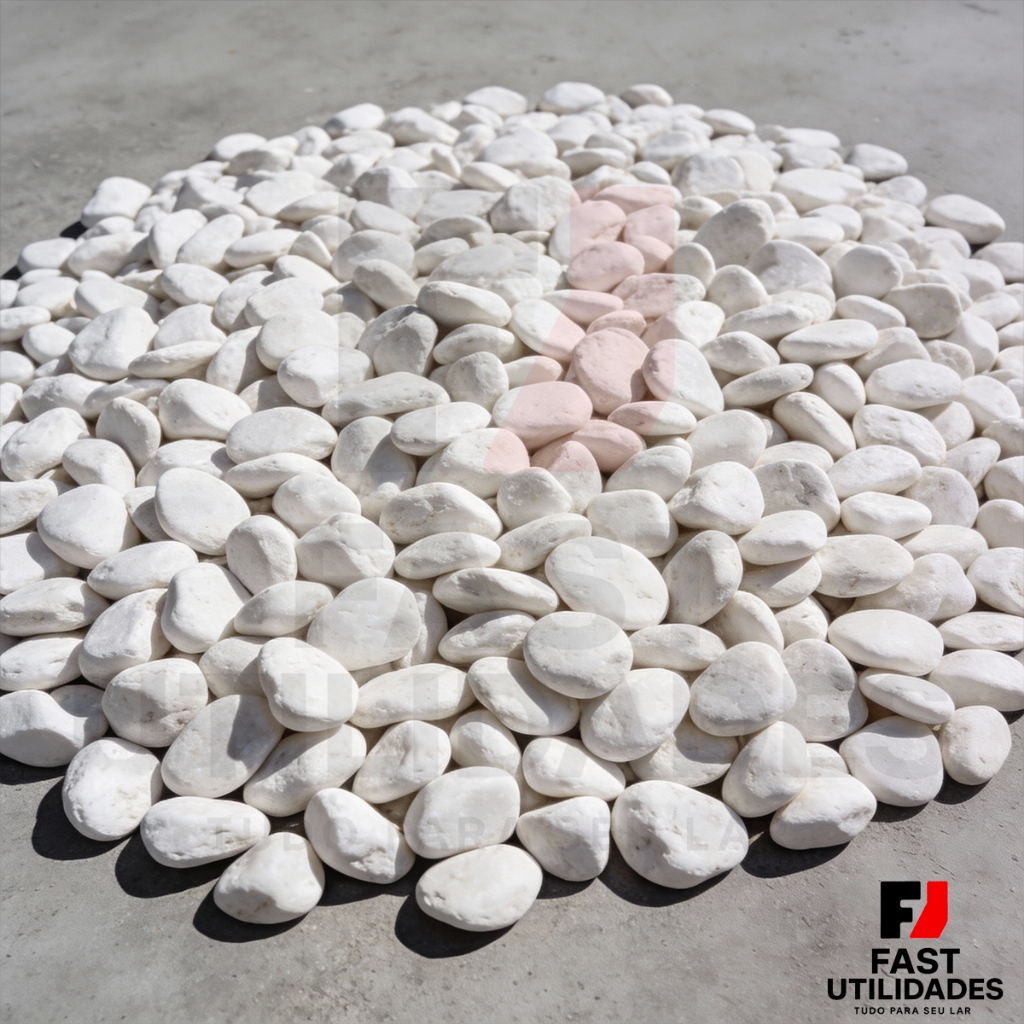 10kg Seixo Branco Dolomita Pedra Branca Vaso Jardi