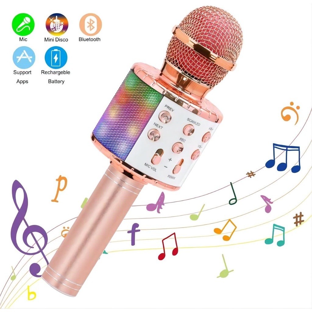 Microfone Ws 858 Karaokê Bluetooth Efeito Voz Mod