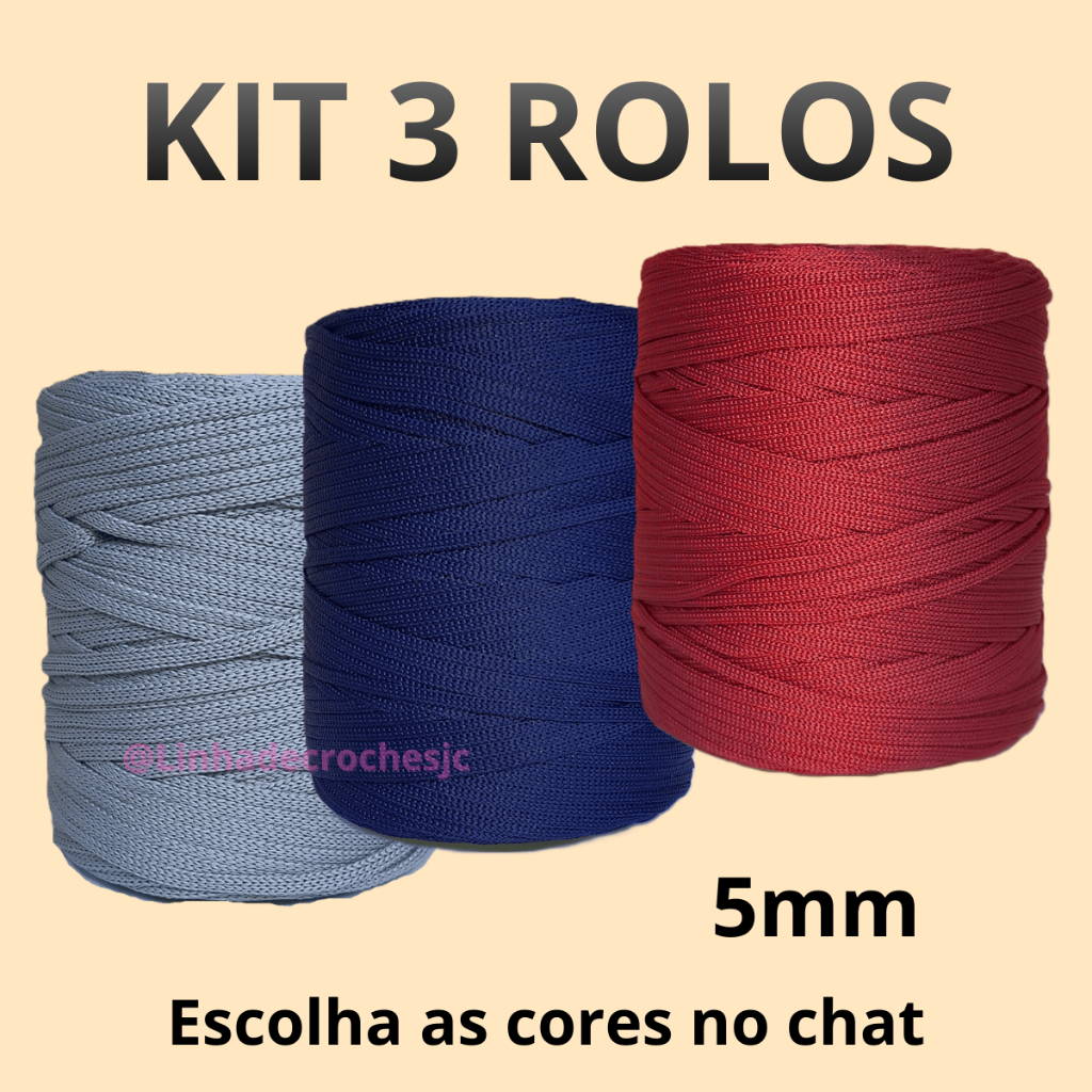 Fio Nautico 3mm, 5mm Poliester Kit com 3 Rolos 28,