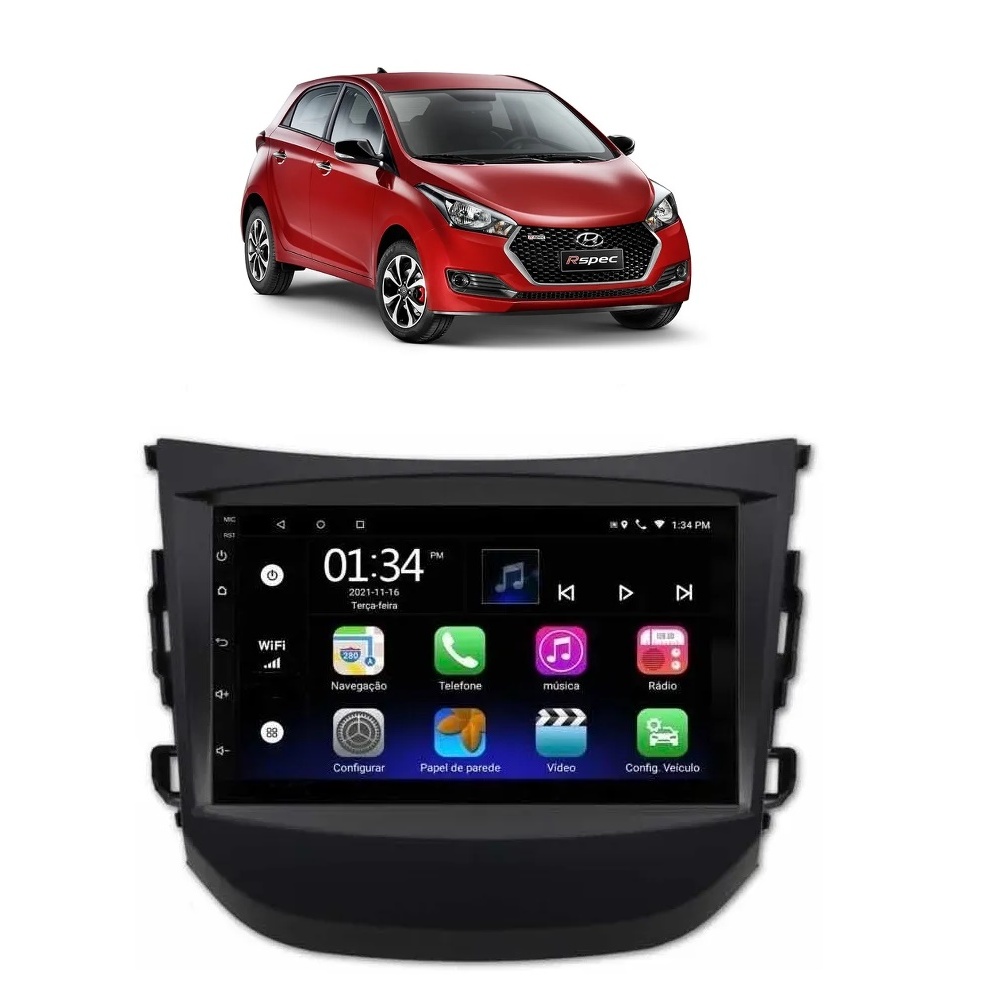 Kit Multimídia HB20 2012 até 2019 7 Pol CarPlay 