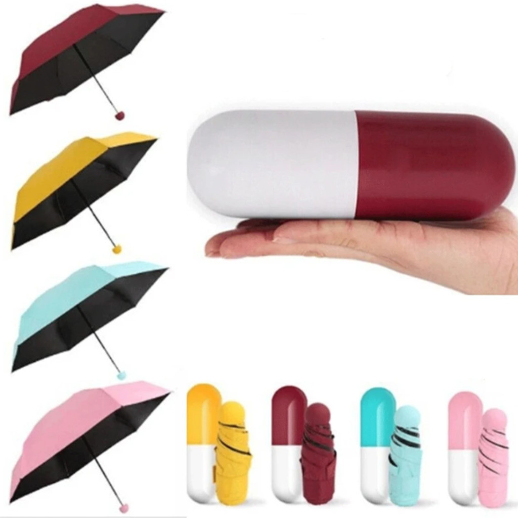 Mini Sombrinha Guarda Chuva Modelo Capsula Compact