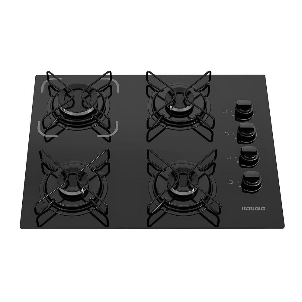 Cooktop Itatiaia Essencial 4 Bocas Vidro Preto Biv