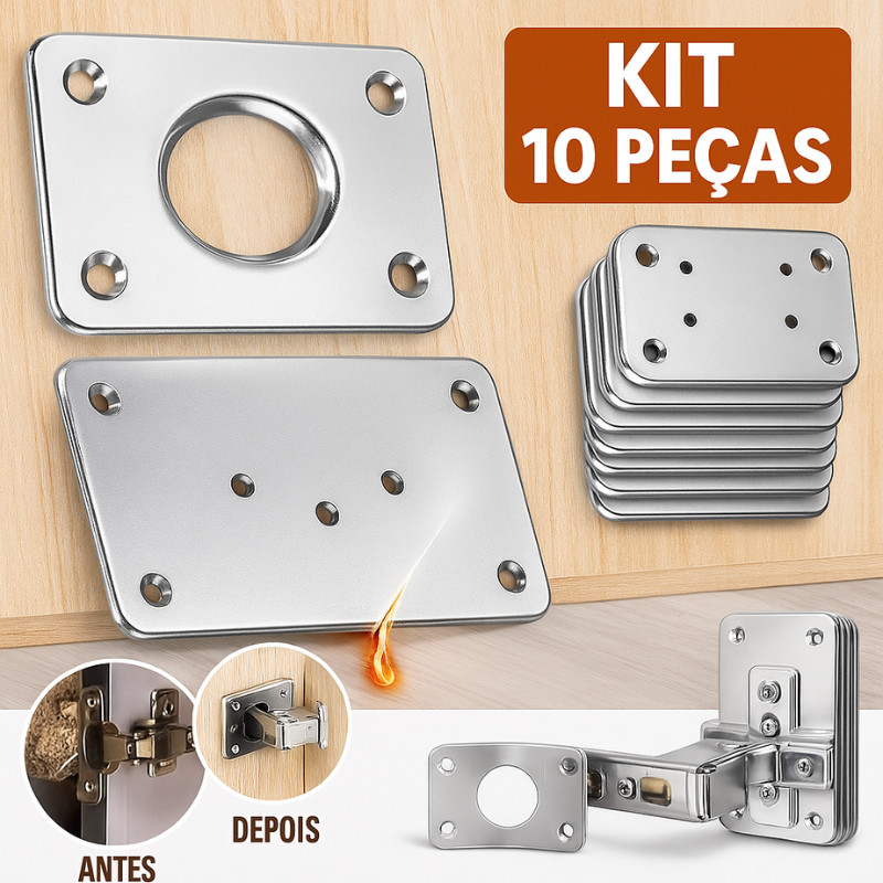Placa Reparo de Porta Dobradiça Armário MDF Cozi