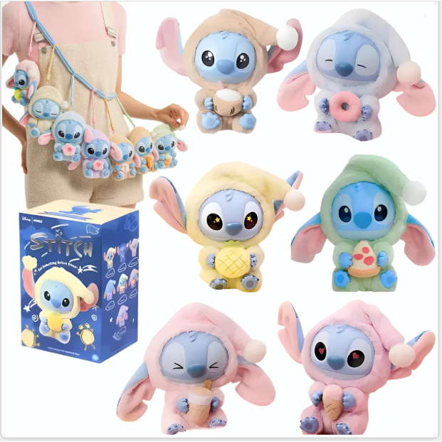 Stitch Surpresa Labubu Pelúcia Chaveiro Brinquedo