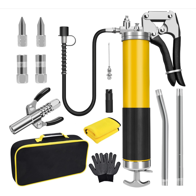 Máquina De Graxa  Manual Com Bico Tipo Engrenagem