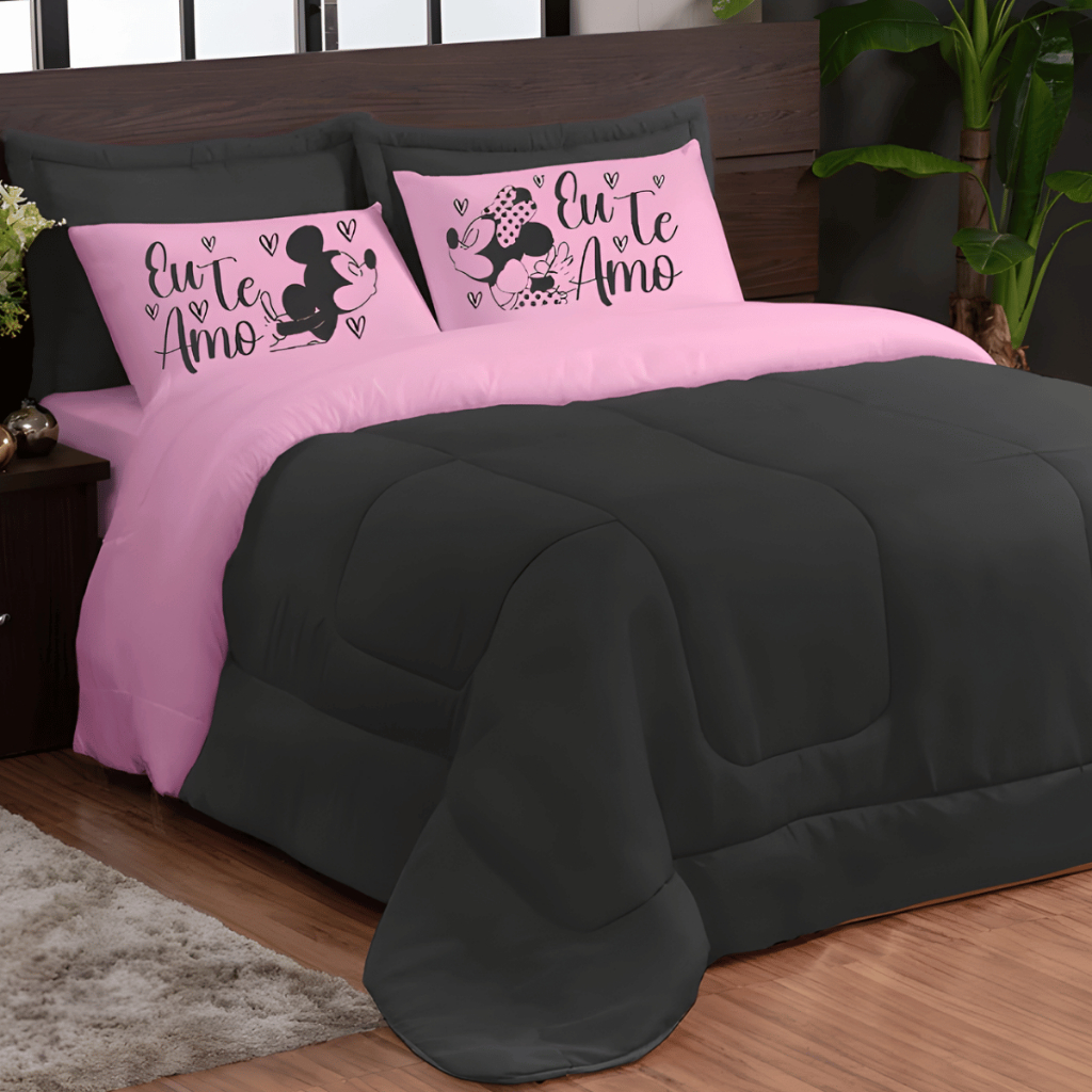 Edredom Casal Queen Kit com 5 Peças Dupla Face Fr