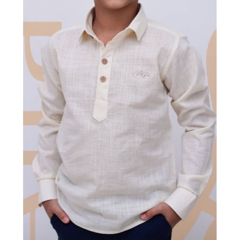 Camisa Social Bata Manga Longa Menino Alfa 15966