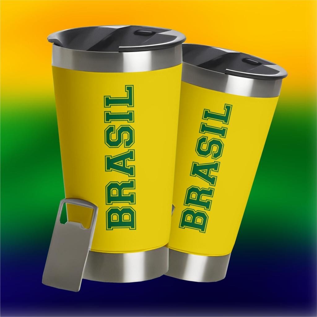 Copo Térmico Brasil Patriota 473ml Bebidas Com Ab
