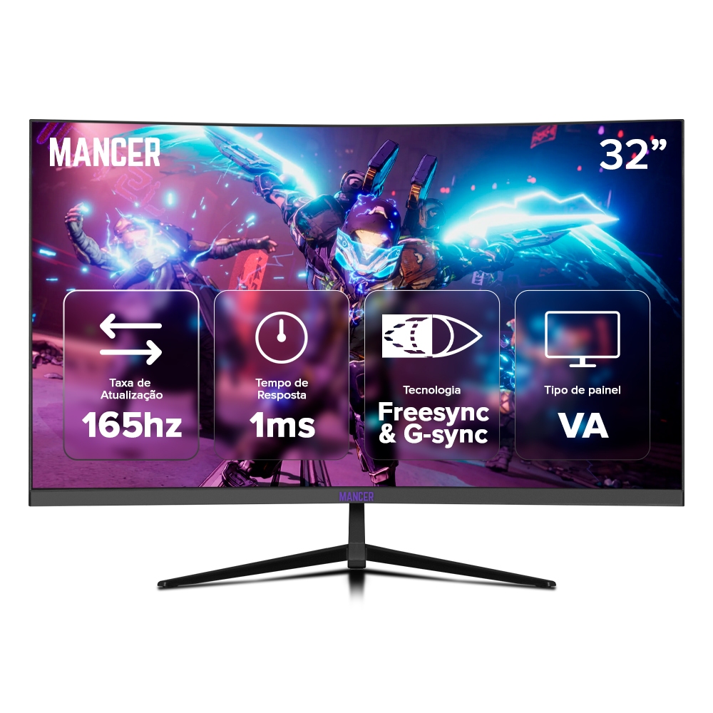 Monitor Gamer Mancer Leviathan, 32 Pol, VA, Curvo,