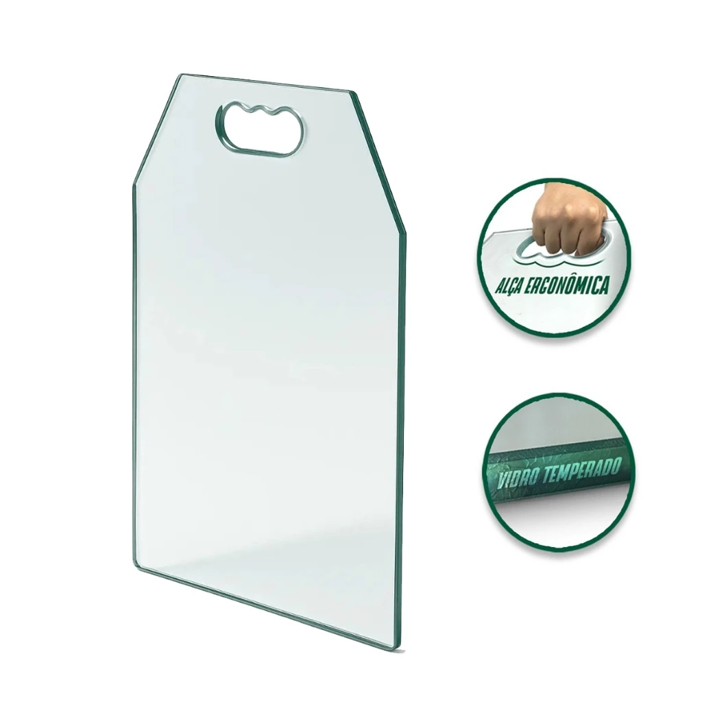 Tabua Alça Vidro Temperado Cozinha Churrasco Legu