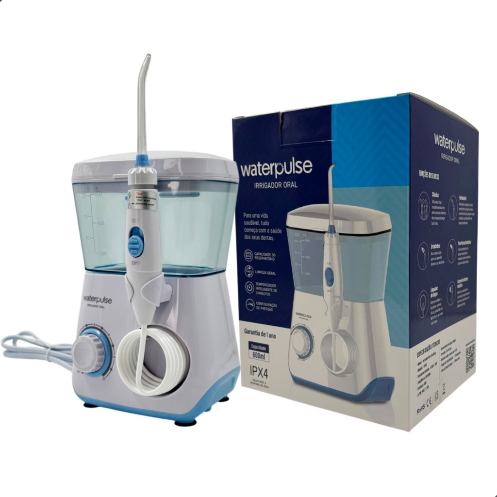 Irrigador Oral Bivolt Waterpulse Portátil 10 Nív