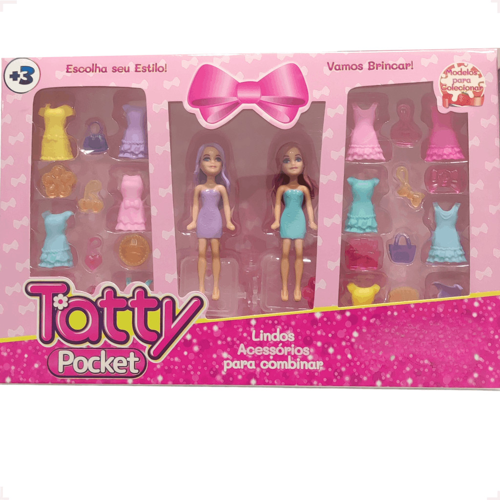Boneca Tatty Pocket Fashion Roupa Brinquedo Infant