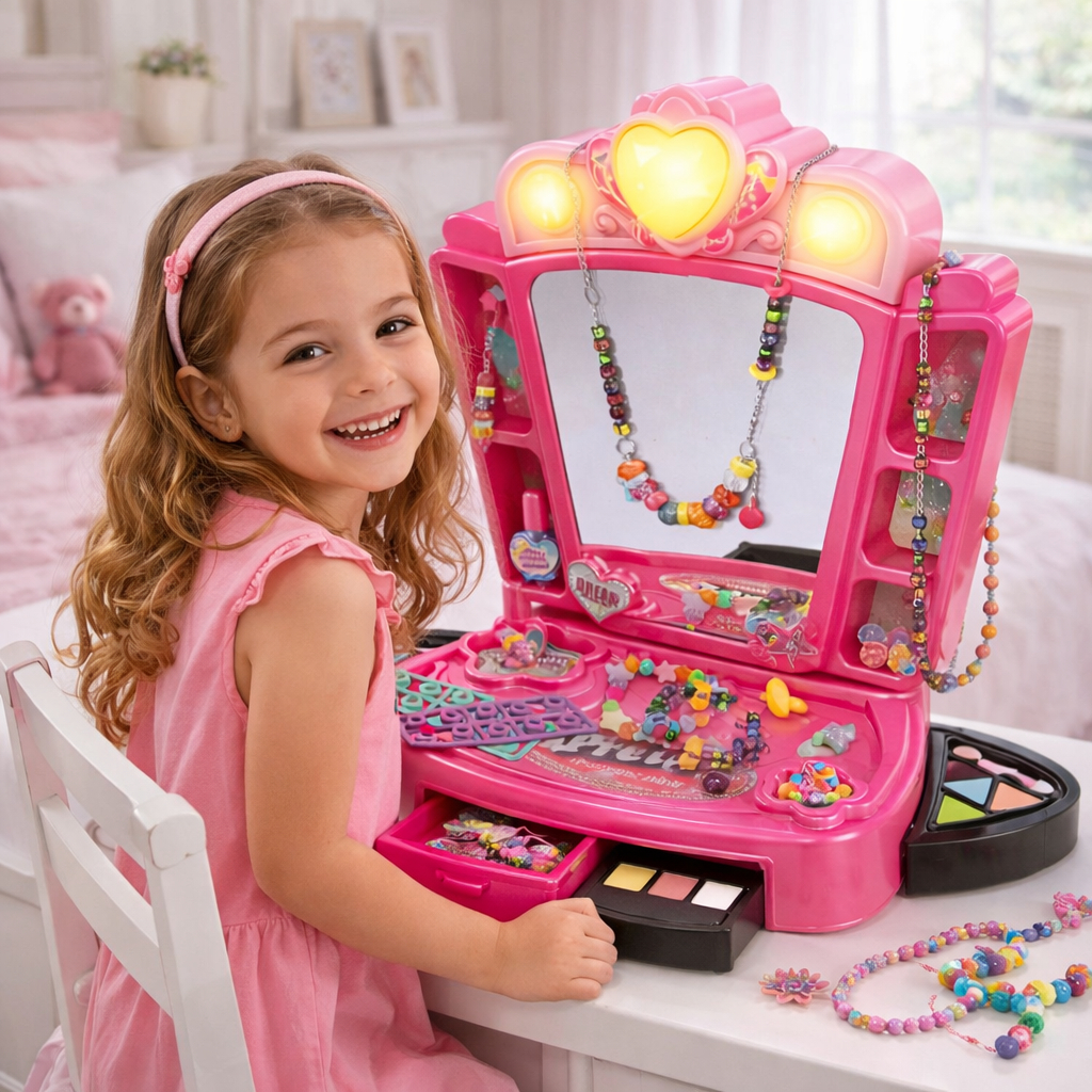 Penteadeira Infantil Kit Maquiagem Miçangas Unic�