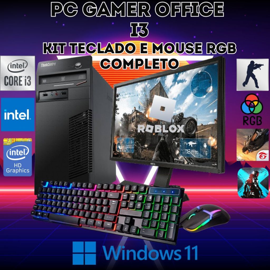 Oportunidade: PCs Office Gamer Completos RGB Intel