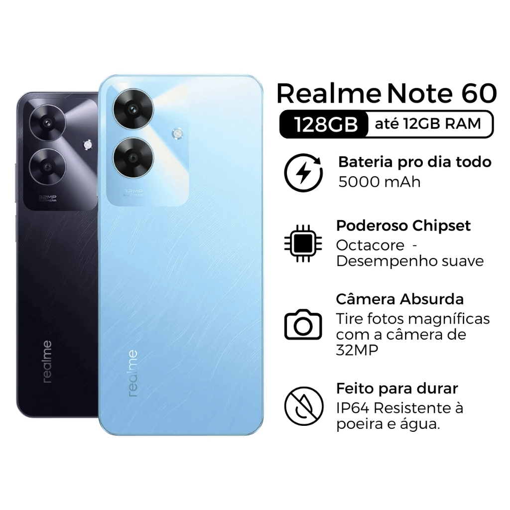 Smartphone Realme Note 60 Dual SIM: 3GB RAM/64GB P