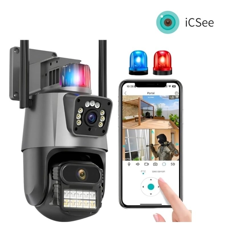 Câmera de Segurança 2 Lentes 4K 8MP Com Audio e 