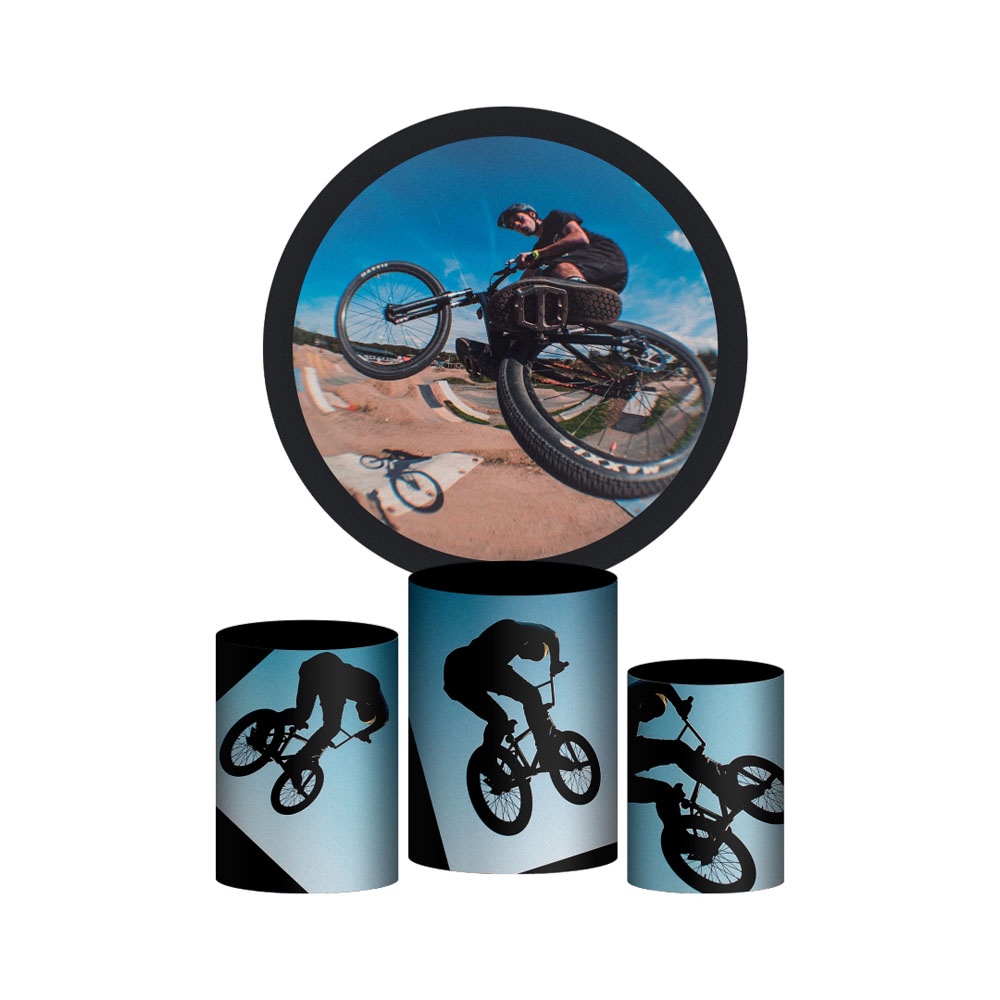 Trio Capa Cilindro + Painel Redondo Bike