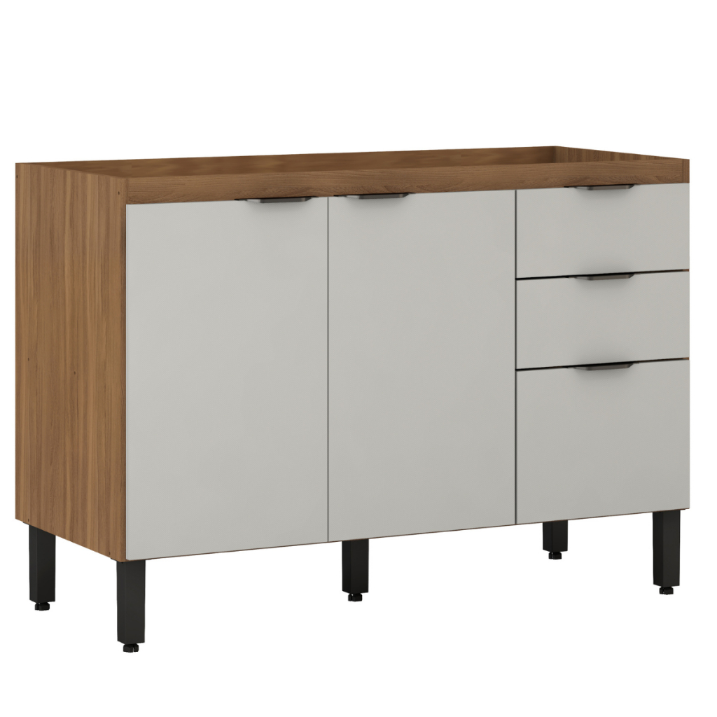 Balcão De Cozinha 120cm Firenze Nude Prime Tx Sem