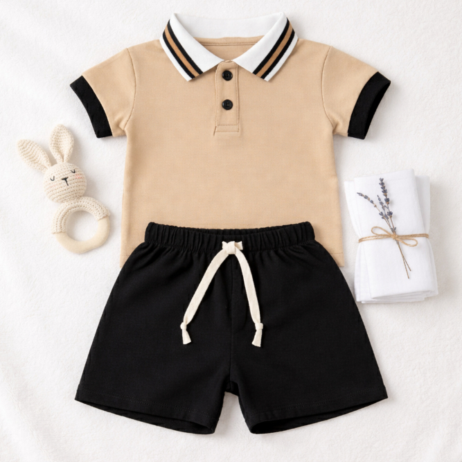 Conjunto Infantil Polo Masculino Look Fresquinho,