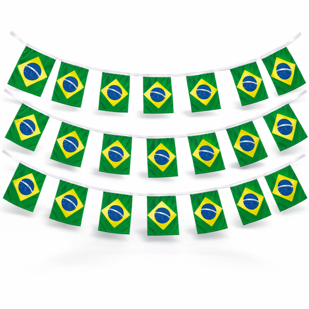 Kit Bandeirinhas do Brasil Copa do Mundo 2026 Vara