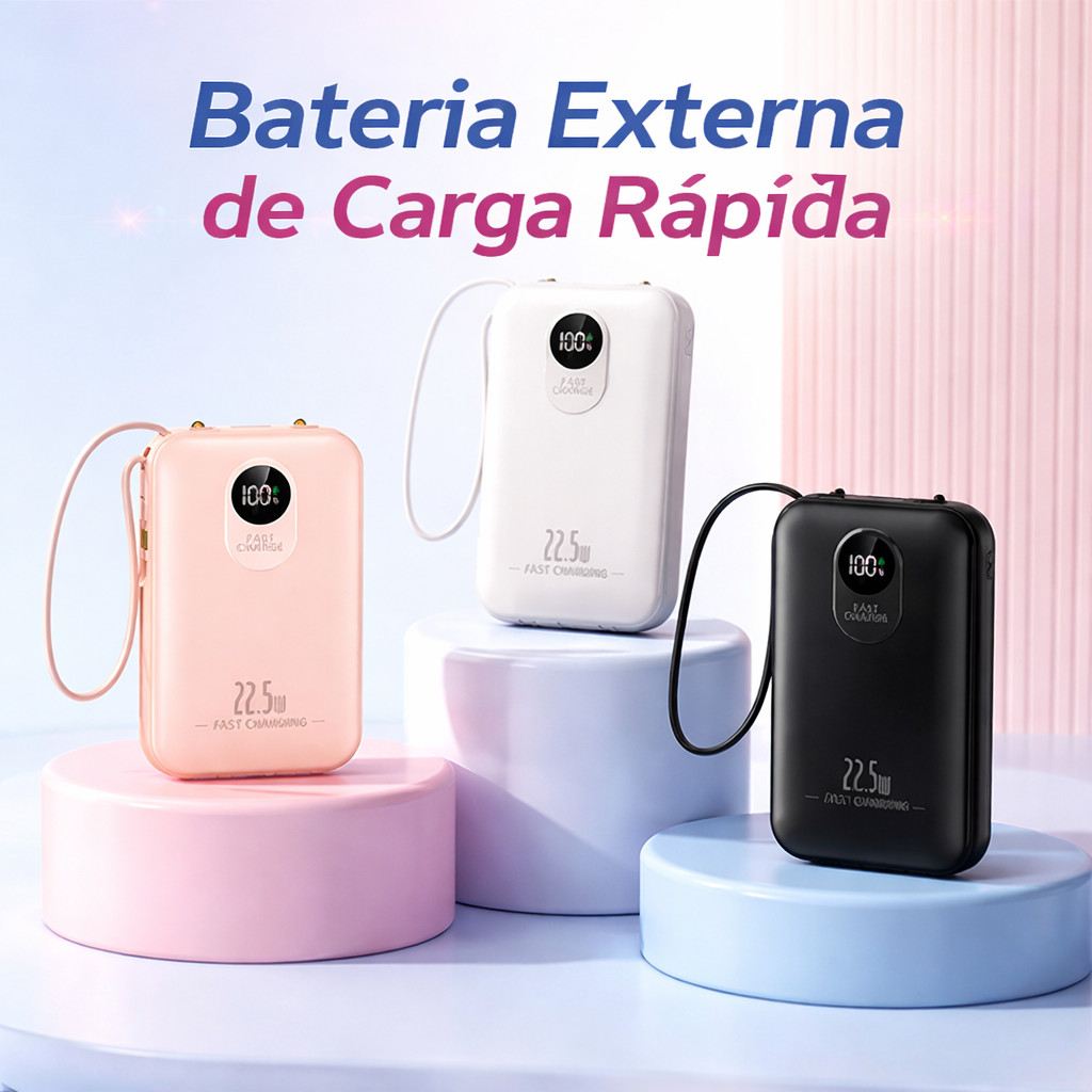 Bateria externa portátil de alta capacidade com c