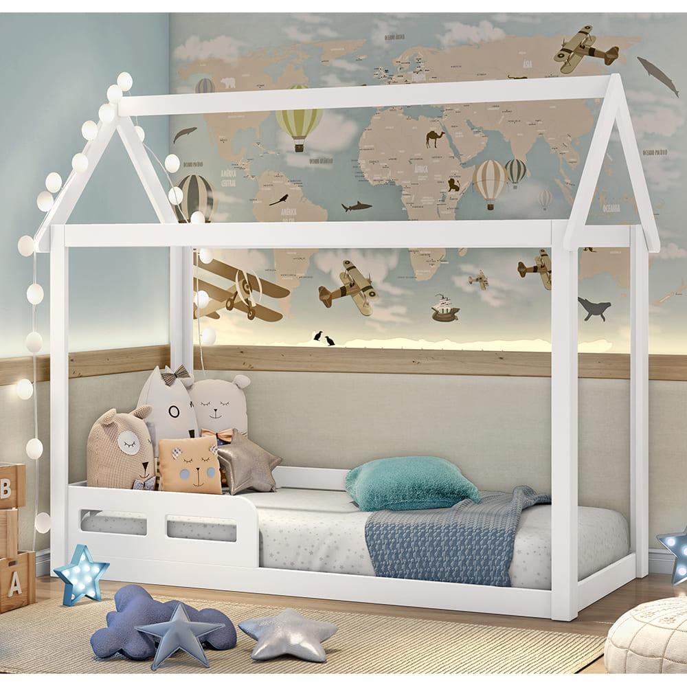 Cama Casinha Montessoriano Infantil Analu Branco F