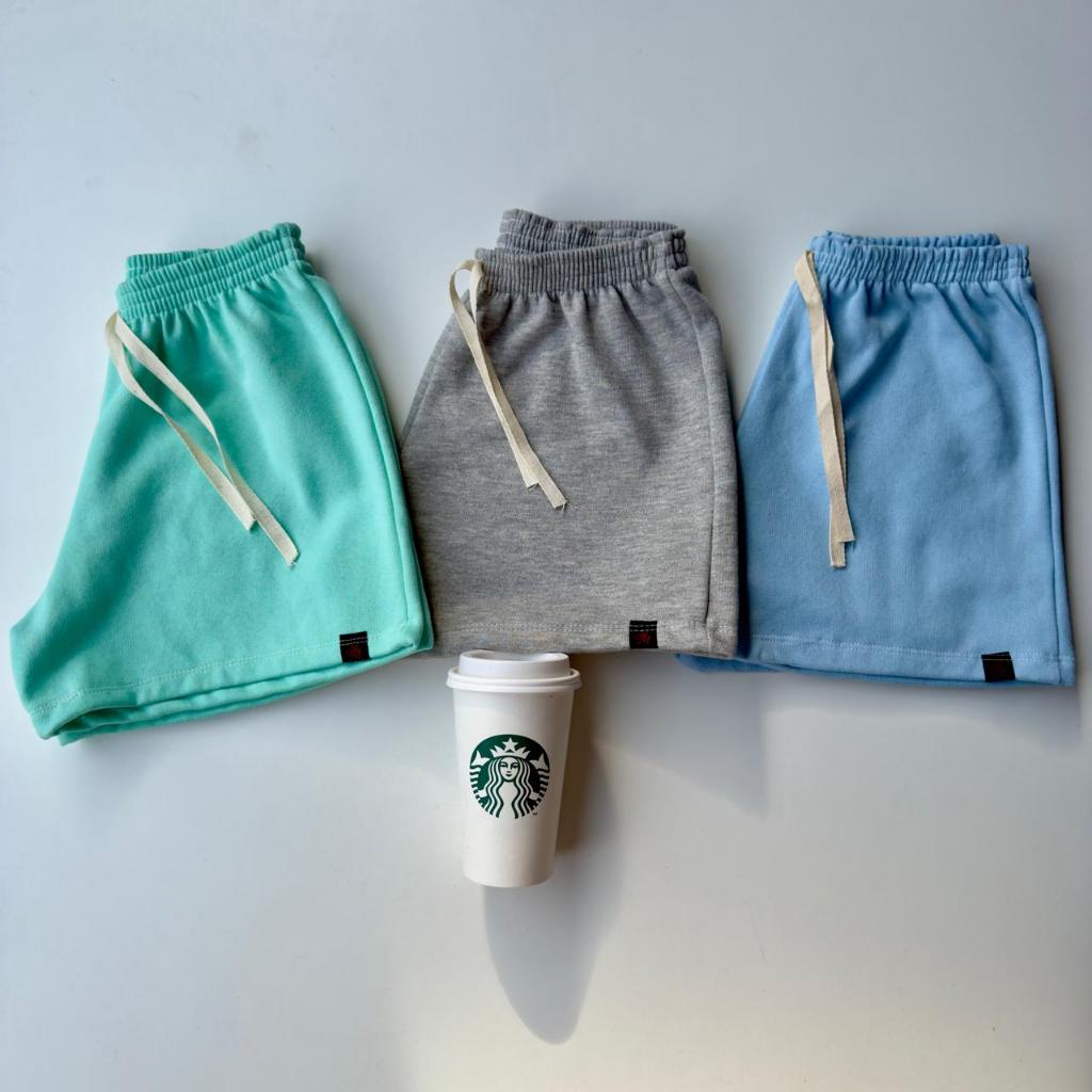 short feminino Moletom Básico  Bermuda Feminina c