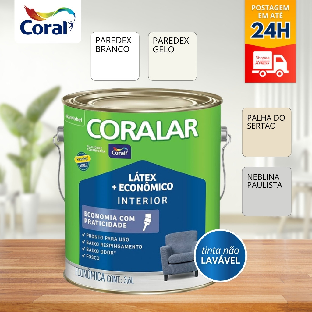 Tinta Latex Economica Coralar Paredex Secagem Rapi