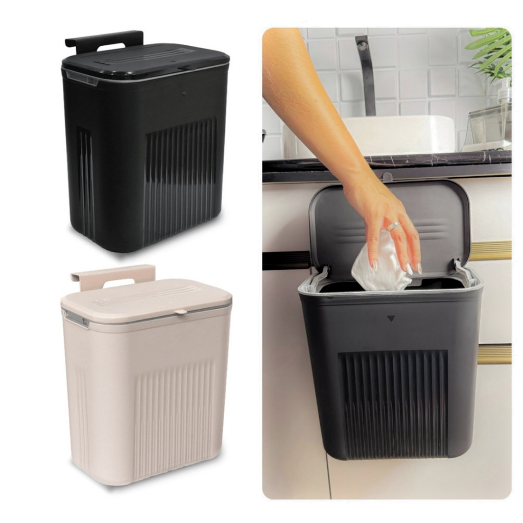 Lixeira de Cozinha Multiuso Suspensa 9 Litros Com 