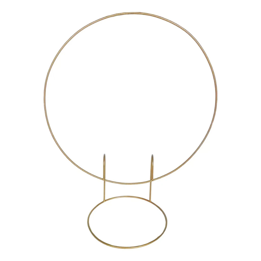 Arco De Mesa Redondo Dourado Festa Bexiga Mini 50c