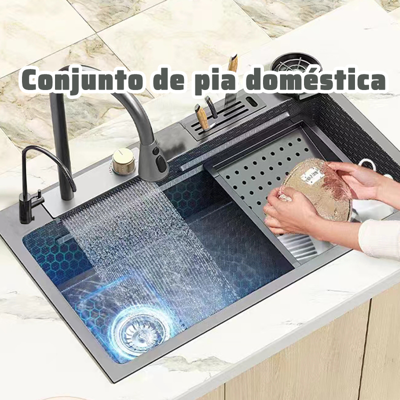 Kit Cuba Cozinha Gourmet Aço Inox C/ Torneira Fle