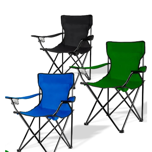 Cadeira Dobrável Em Aço Camping, Pesca Porta Cop