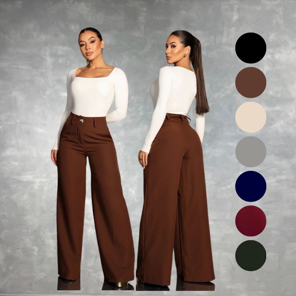 Calça Pantalona Feminina Alfaiataria Premium COM 