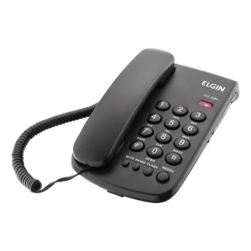 Telefone com Fio e Chave de Bloqueio TCF 2000 Pret