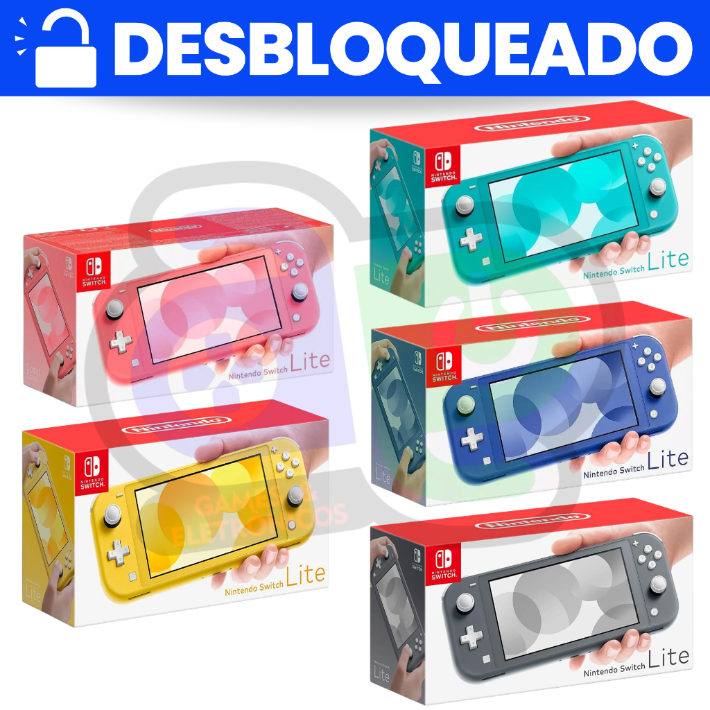 Nintendo Switch Lite Desbloqueado Novo + Cartão c