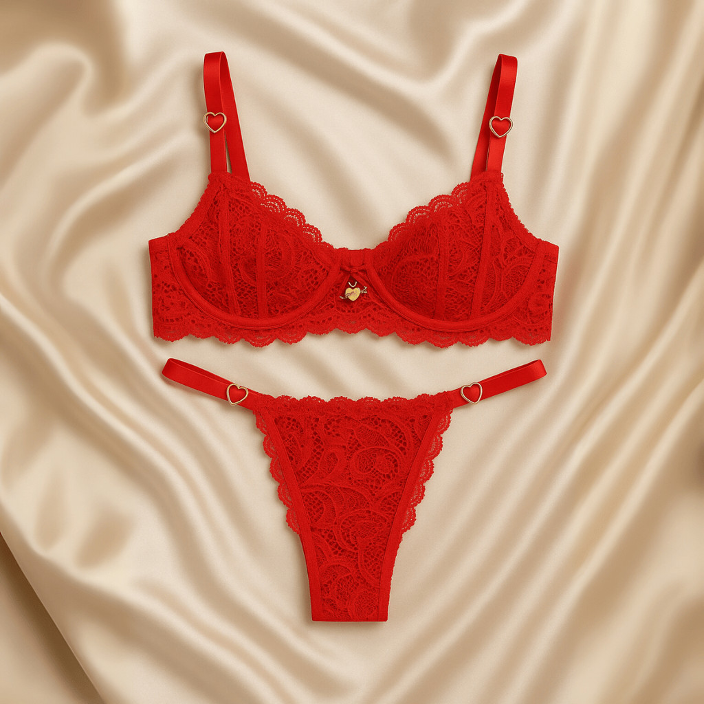 Conjunto Lingerie Renda Com Aro Sem Bojo Calcinha 