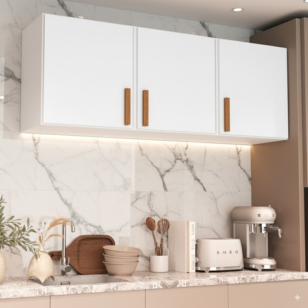 Armário Aéreo Medusa 3 Portas 120cm Cozinha Lava