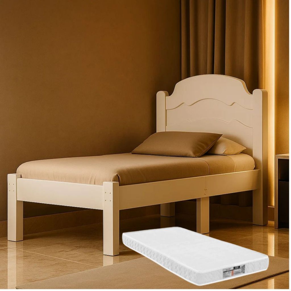 Cama De Solteiro Em Madeira Mdf Com Colchão Solte