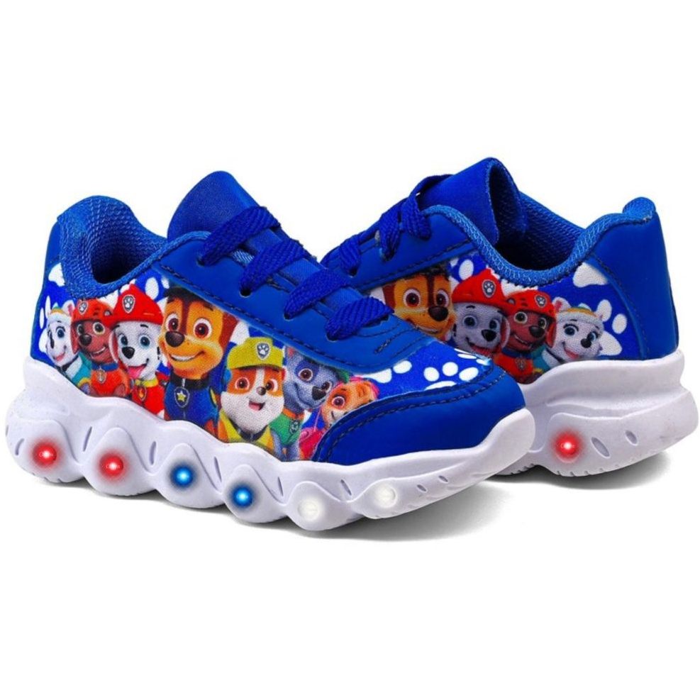 Tênis Infantil Patrulha Canina Masculino Com Led 