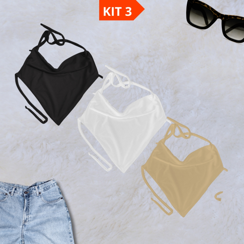 kIT Blusa Feminina Gola Boba Frente Única Triangu